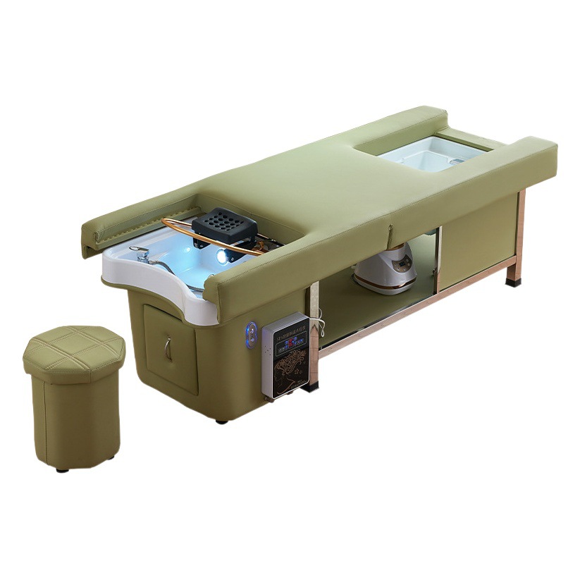 Cama eléctrica de elevación de alta gama salón de belleza cama de champú especial cama de masaje cama de tratamiento de cabecera cama de circulación de agua cama de vapor
