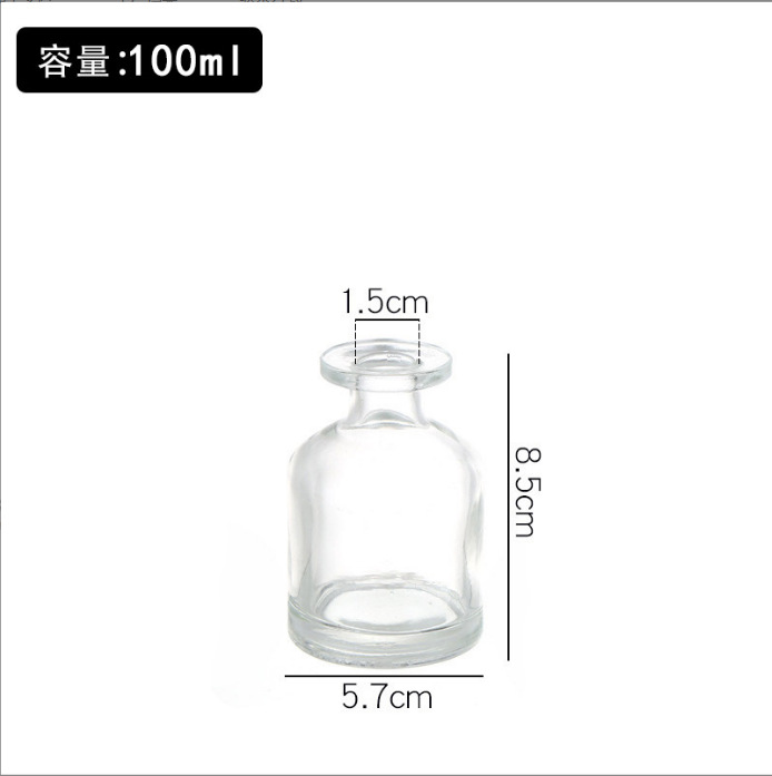 Botella de aromaterapia de vidrio de barriga grande al por mayor Botella de volatilización de aceite esencial de ratán sin fuego Botella de expansión de perfume Decoración de atmósfera Botella vacía