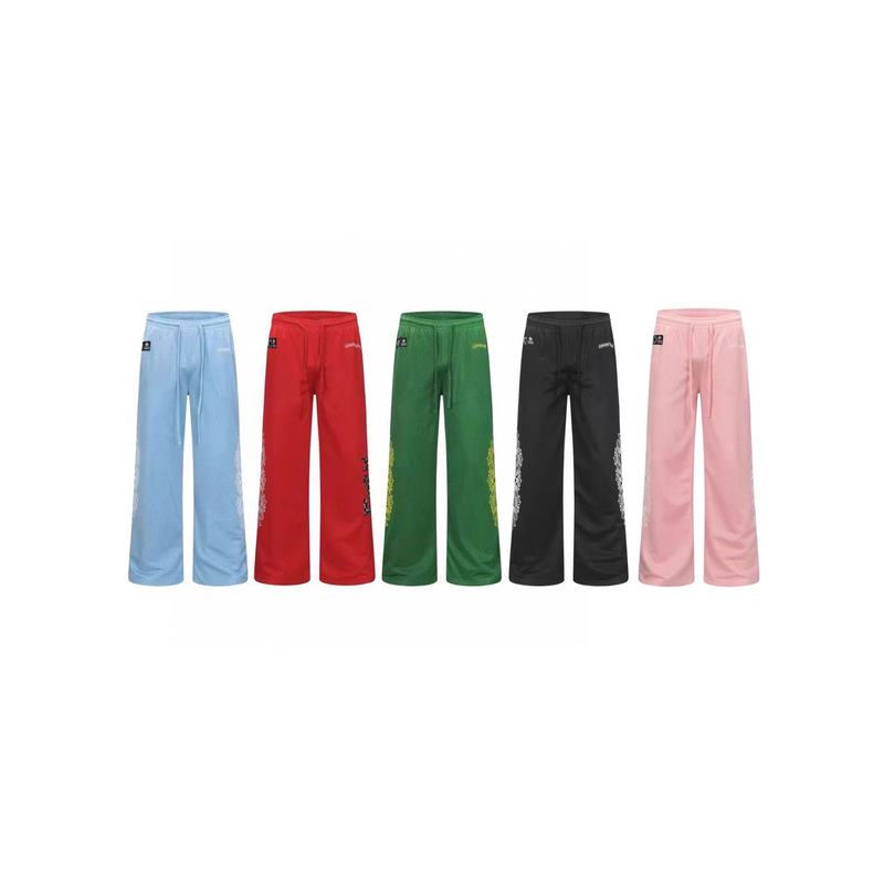 Chrome Hearts Popular Sanskrit Print Mesh Double-Layer Ice Hockey Pants Sports Casual Trendy Pants