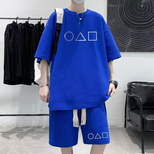 Men's Summer Sports Set Wholesale T-shirt Men's Casual Short Sleeve Shorts Youth Casual Plus Size Two Piece Set Trendy
