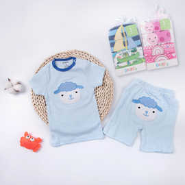 童装工厂婴儿衣服夏季A类纯棉薄款欧美男女宝宝短袖T恤短裤套装