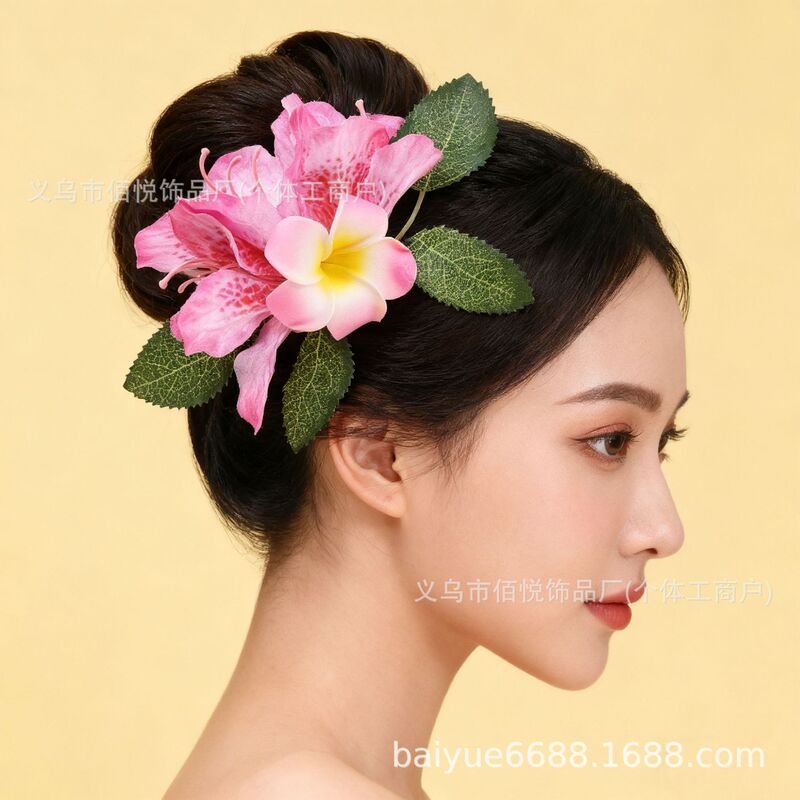New Silk-Screen Azalea Lace Clip Holiday Style Han Dynasty Artificial Flower Hairpin Ancient Costume Bride Wedding Hairpin Headdress New Silk-Screen Azalea Lace Clip Holiday Style Han Dynasty Artificial Flower Hairpin Ancient Costume Bride Wedding Hairpin Headdress