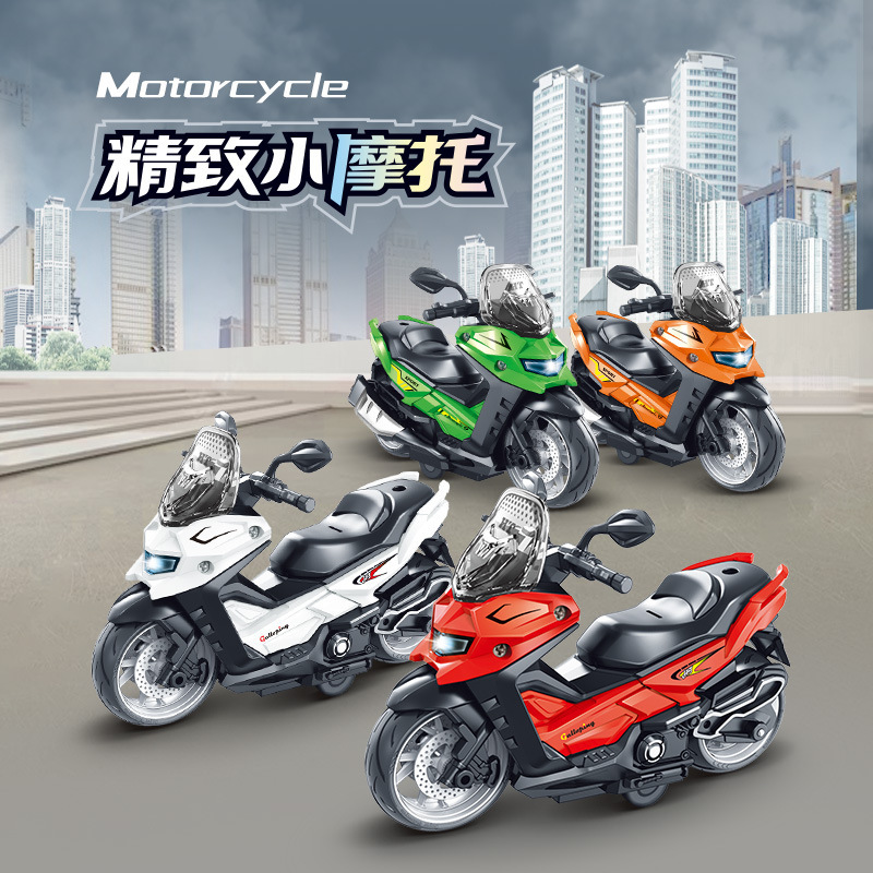 Simulation motorcycle inertia car toy car model light sound effect racing boy children's toy gift motorcycle