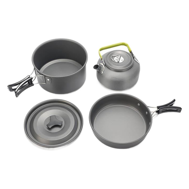 Juego de ollas para exteriores, olla para acampar de Amazon, combinación de tetera para acampar 308, venta directa de fábrica, utensilios de cocina ultraligeros y portátiles