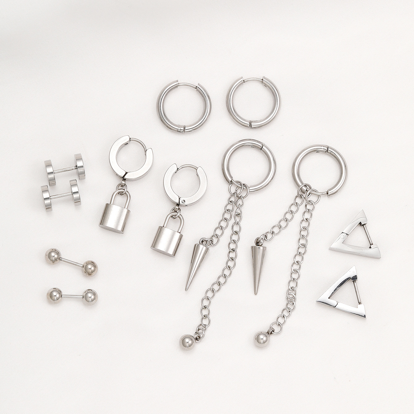 Europa y los Estados Unidos transfronterizos simple bucles de orejas para mujeres nuevos aretes de nicho de alto nivel de diseño de aretes de seis piezas