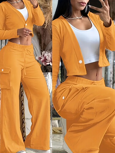 Women's Stylish Green Two Tone Knit Cardigan Pants Set