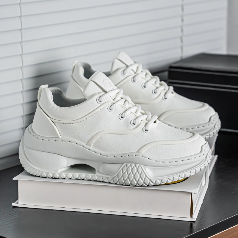 Men's Shoes 2026 New Spring Trendy Brand Genuine Leather Brown Casual Sports Shoes Men's Running Height-Increasing Thick-Soled Dad Shoes Men's Shoes 2026 New Spring Trendy Brand Genuine Leather Brown Casual Sports Shoes Men's Running Height-Increasing Thick-Soled Dad Shoes