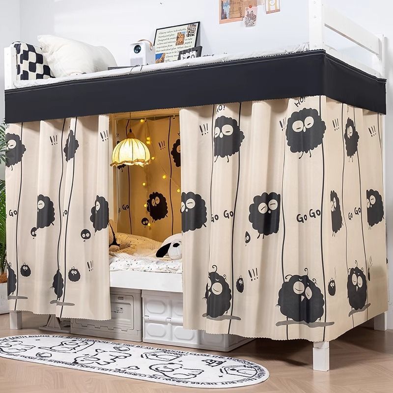 La cortina de la cama del dormitorio sombreaba fuertemente la litera inferior con riel deslizante especial para bloquear la cortina de la cortina de partición del dormitorio de los estudiantes universitarios