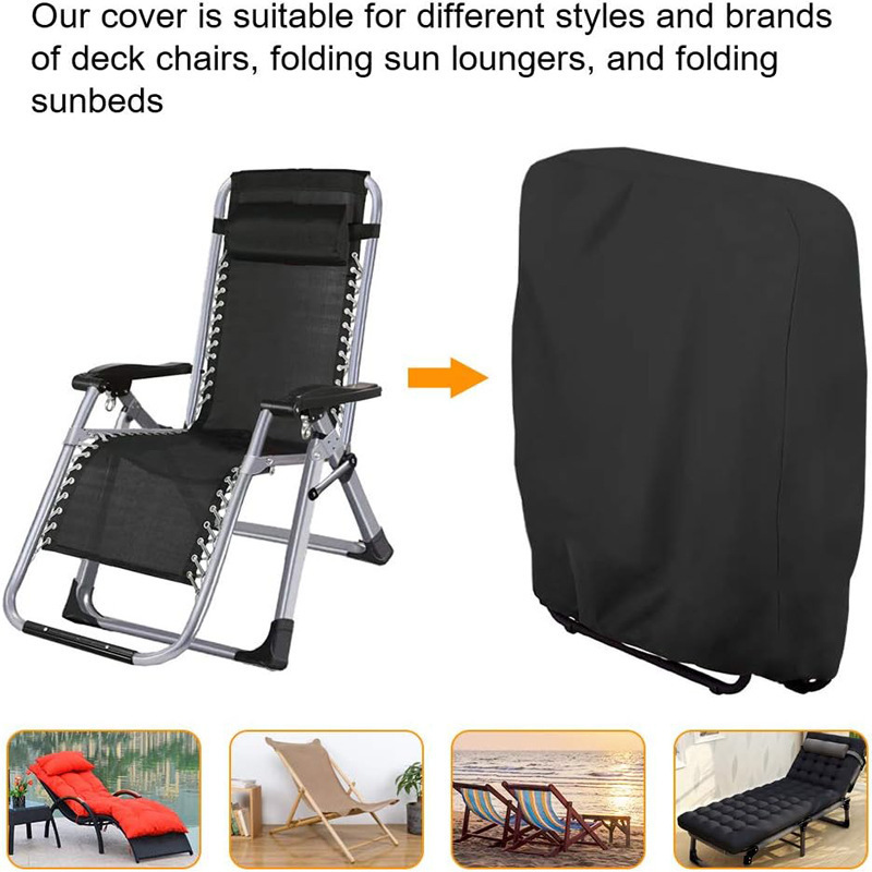 210D Folding Lounge Chair Cover Balcony Garden Courtyard Dustproof Cover Protective Cover Waterproof Foldable Sunshade