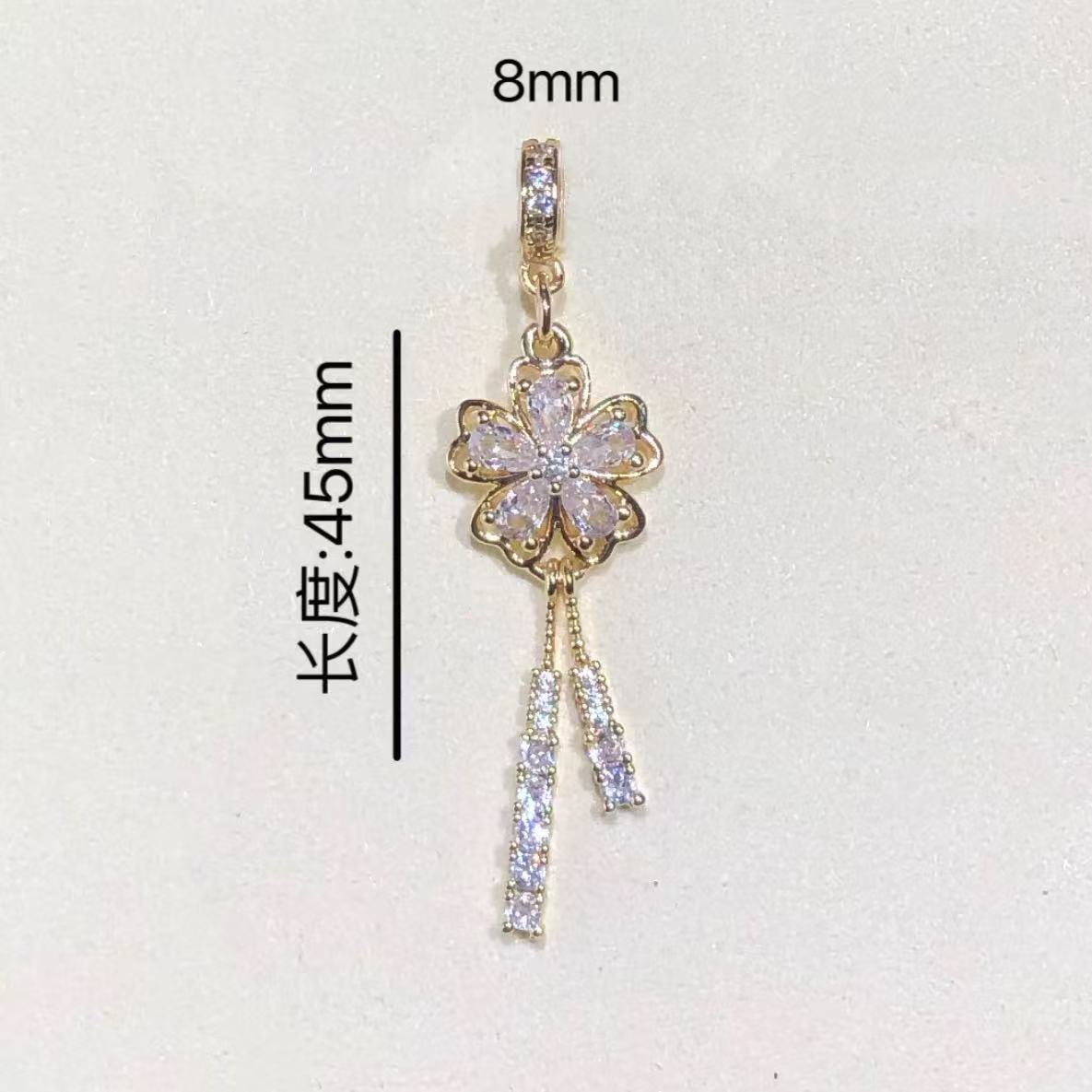 High Color-Retention 14K Gold-Plated Crystal DIY Accessories Bowknot Tassel Pendant Spacer Beads Bracelet Necklace Accessories