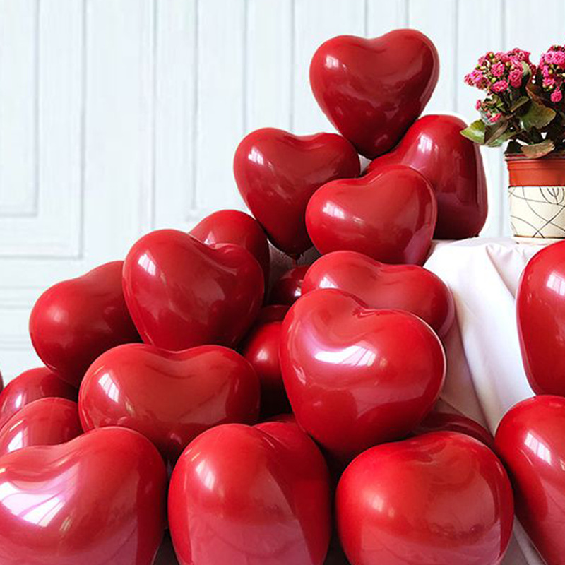 Wedding wedding room thickened heart-shaped pomegranate red balloon…