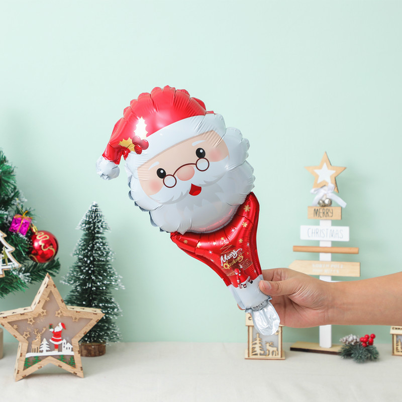 クリスマス長棒頭飾りサンタクロースミニ風船クリスマスツリー打撃棒風船クリスマス雪だるまヘラジカ|undefined