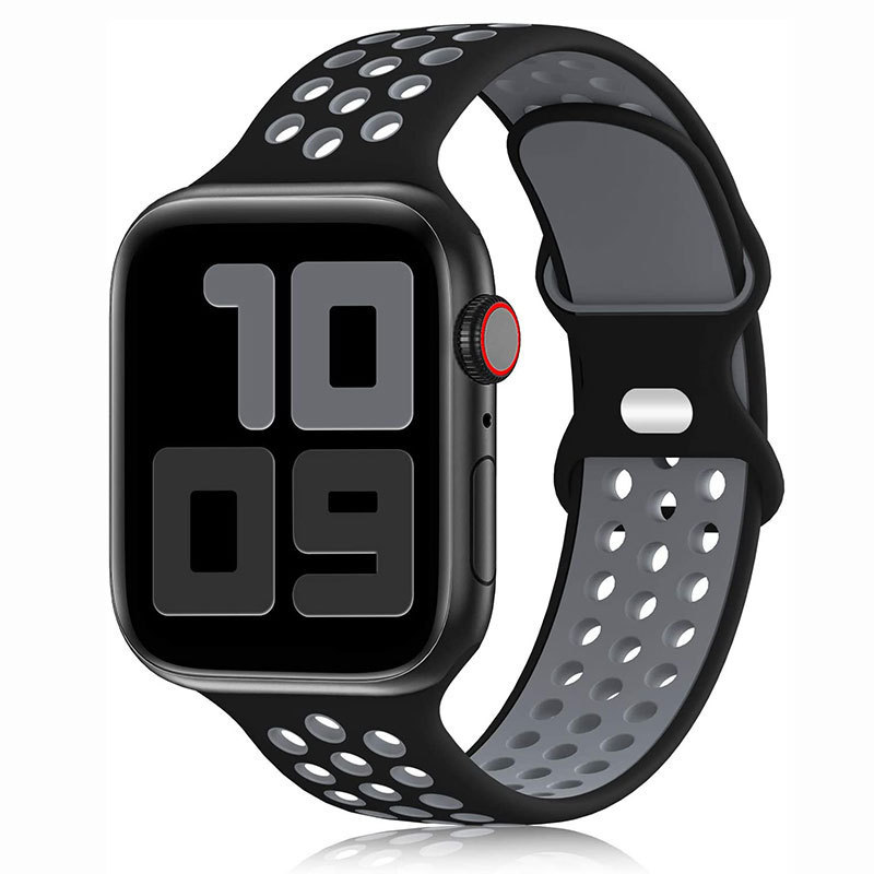 For Apple Apple Watch8 Nike Double Color 8 Buckle Strap iwatch7654321SE Silicone Wristband