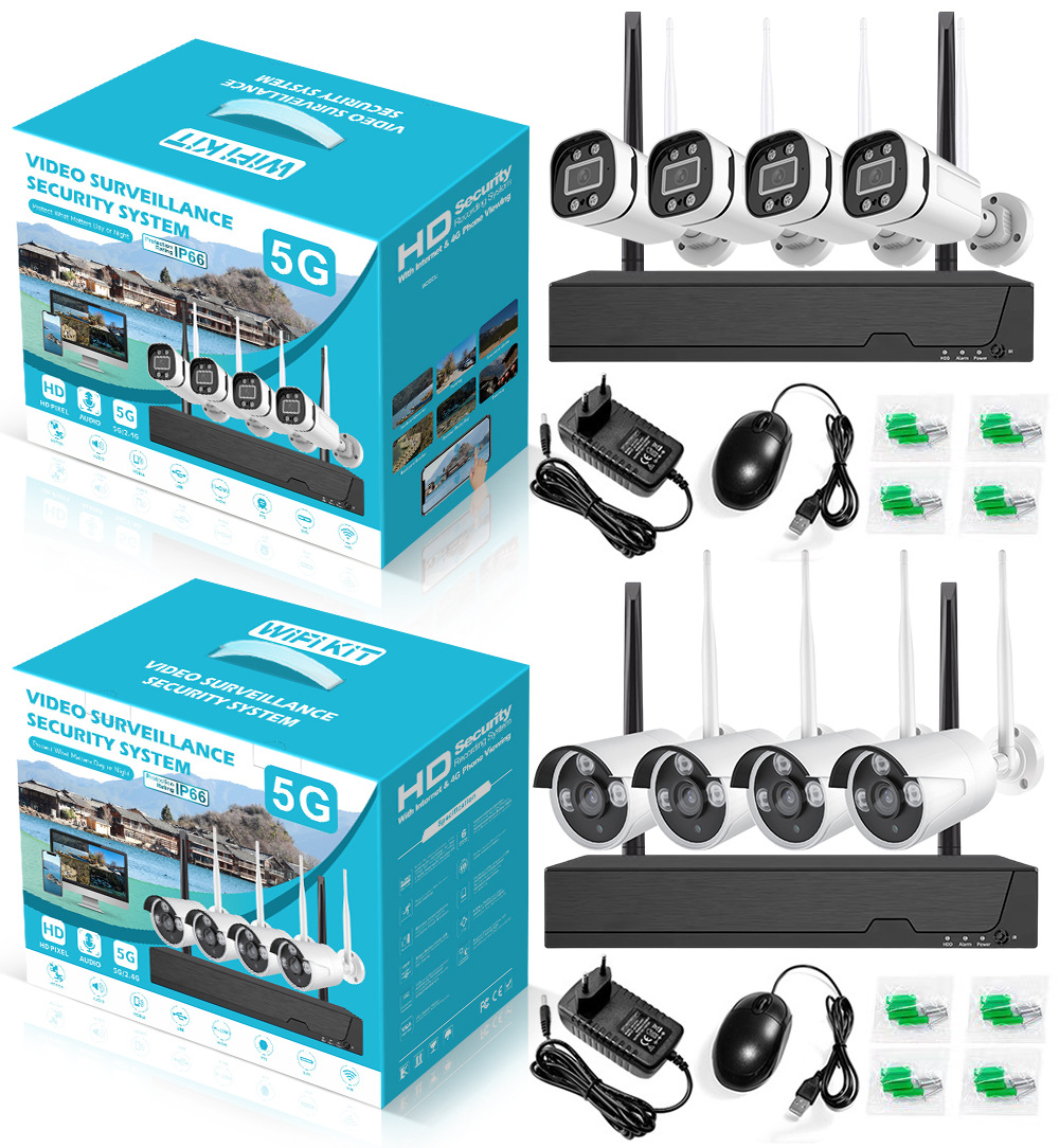 无线监控设备套装 4路8路录像机NVR网络摄像头 720P1