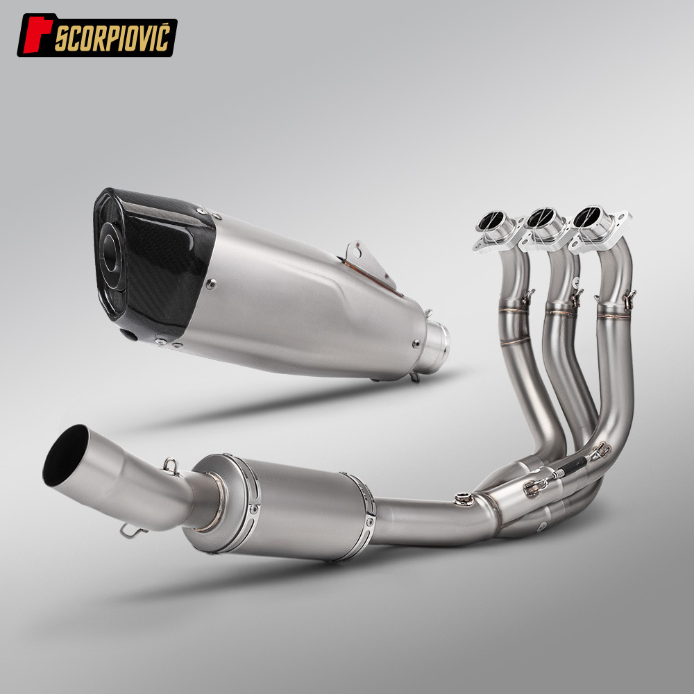 Triumph 660 Daytona Trident Tigersport Full Exhaust System Modification with Akrapovic Arrow Brand Tail Section