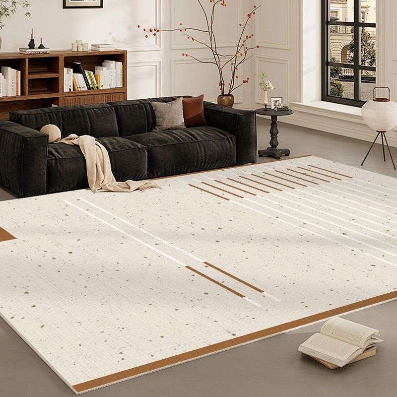 Alfombra sala de estar aire crema impermeable a prueba de contaminación simple alfombra de cama del dormitorio resistente a la suciedad fácil de cuidar alfombra aire crema minimalista