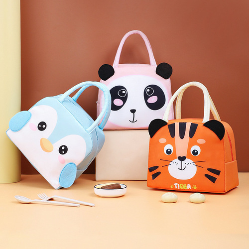 Cartoon lunch box bag portable lunch bag insulation bag aluminum foil lunch bag handbag student office worker environmentally friendly portable