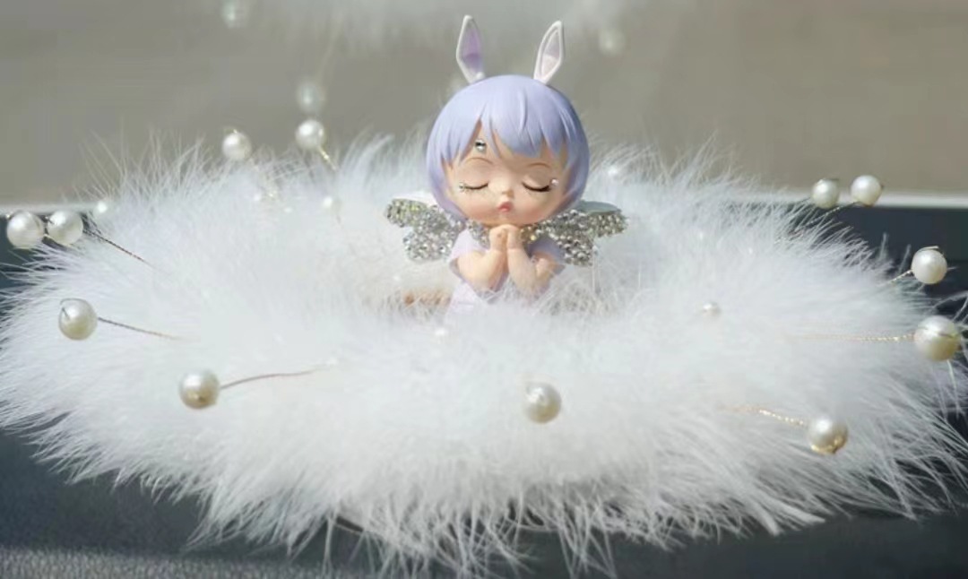Adornos de coche accesorios de coche lindo creativo dibujos animados suministros de coche decoración femenina plástico belleza noche pensamiento