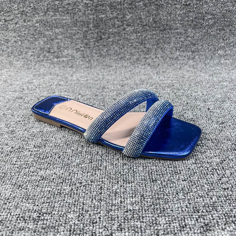 Women's Casual Color Block Square Toe Slides Slippers display picture 2