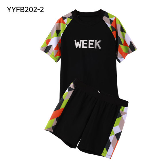 About 2025 plus size Swimsuit Chubby Boys Short-sleeved Split suit Swimsuit Swimsuit Swimsuit Sunscreen Quick-drying Swimsuit for Teenagers