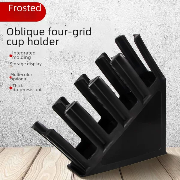 Inclined four-grid injection cup holder disposable coffee paper cup holder Cup taker milk tea shop bar Cup storage rack