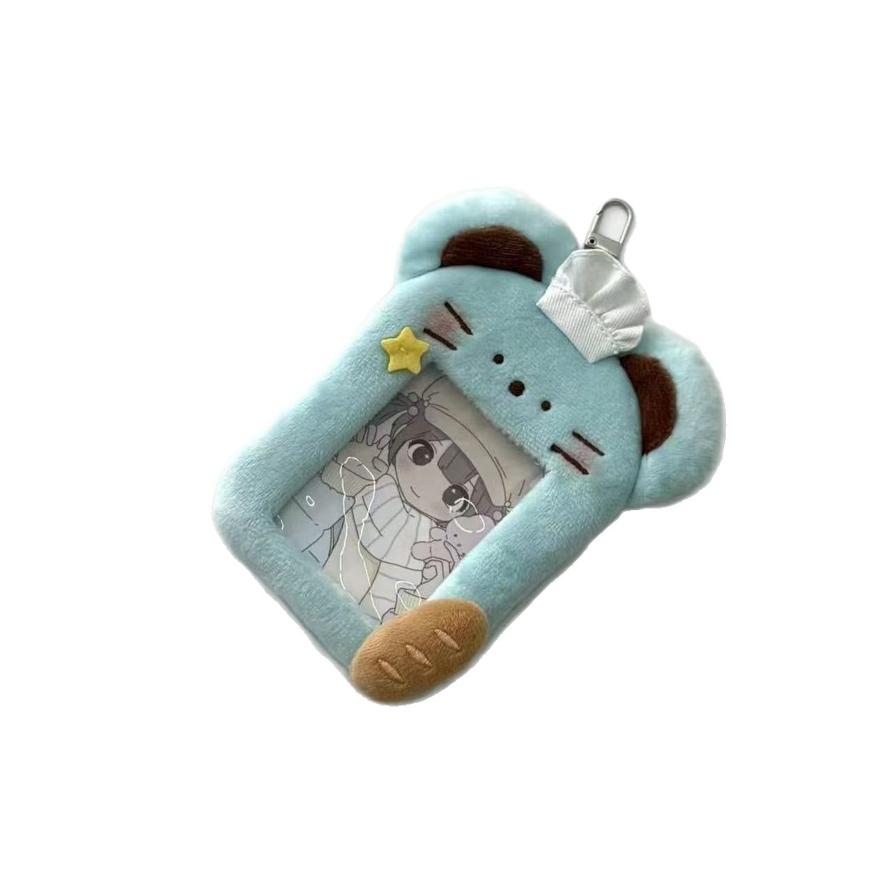 Ins coreano lindo chocolate de menta, ratas y ratas codiciosas, cubierta de tarjetas de peluche, estudiantes de 3 pulgadas, cubierta de almacenamiento de tarjetas pequeñas.