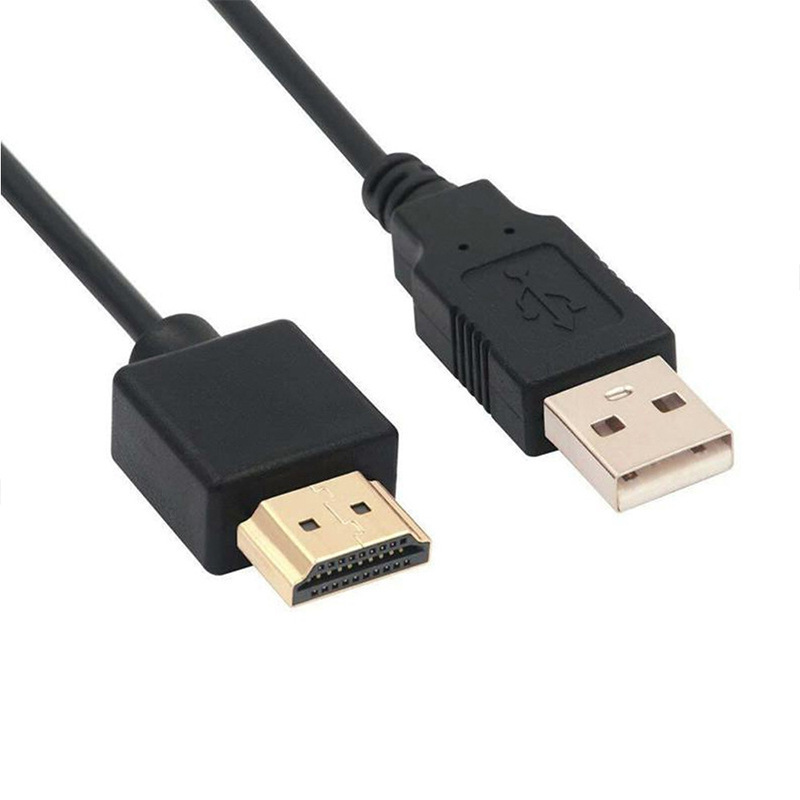 USB to HDMI Male Power Cable, 0.5m HDMI Cables HDMI Male to USB Power Cable Black Neutral
