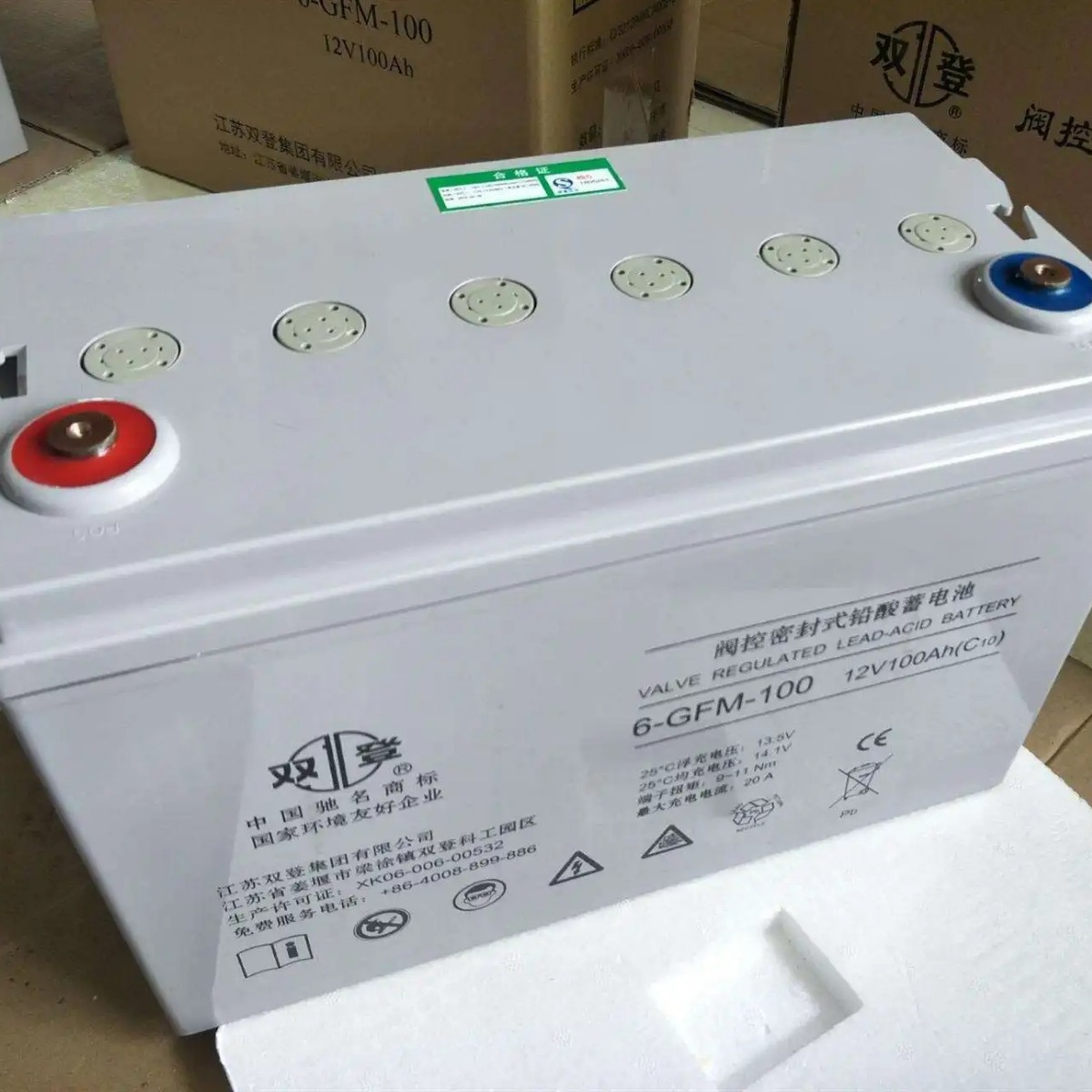 雙登蓄電池6-GFM-100免維護鉛酸蓄電池12V100AHUPS/EPS直流屏電池