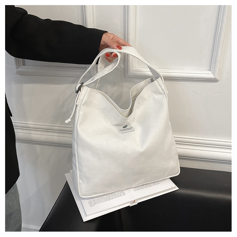 Large-capacity, fashionable and simple canvas bag, 2025 new style, casual and artistic shopping bag, versatile, shoulder crossbody bag undefined