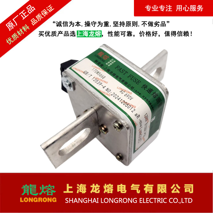 熔断器170M5668 AC690V 1250A BC100KA，认准上海龙熔"龍熔"品牌