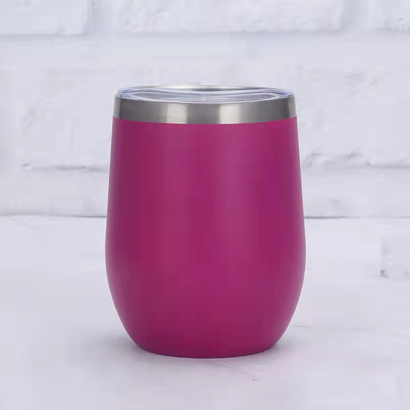 12oz doble vacío interior y exterior 304 acero inoxidable U taza de vino vino vino vino huevo taza de agua de estómago taza de calor
