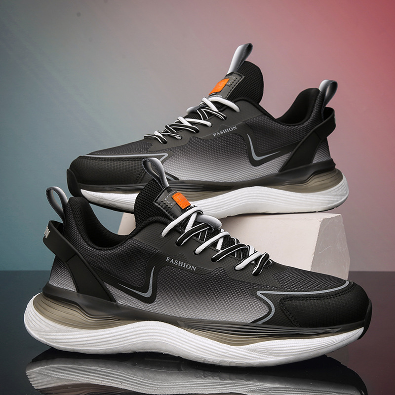 爆米花春秋男鞋運動鞋透氣減震真爆跑鞋拼接韓版網面夏季休閒鞋子