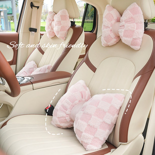 American personality car headrest neck pillow plush soft and comfortable car headrest headrest goddess car interior products