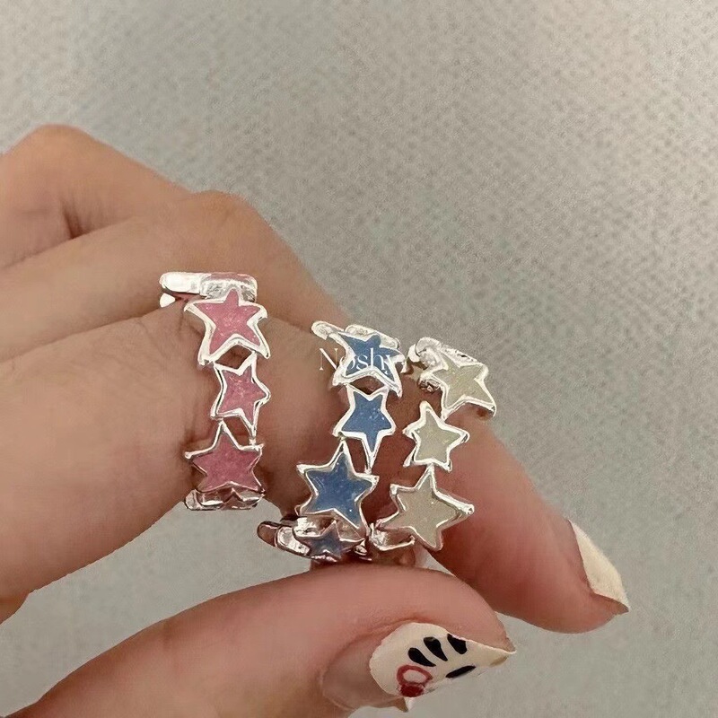 Xiaohongshu's Popular Dopamine Star Open Ring Cold Style ins Niche Design High-end Chinese Valentine's Day Gift Xiaohongshu's Popular Dopamine Star Open Ring Cold Style ins Niche Design High-end Chinese Valentine's Day Gift