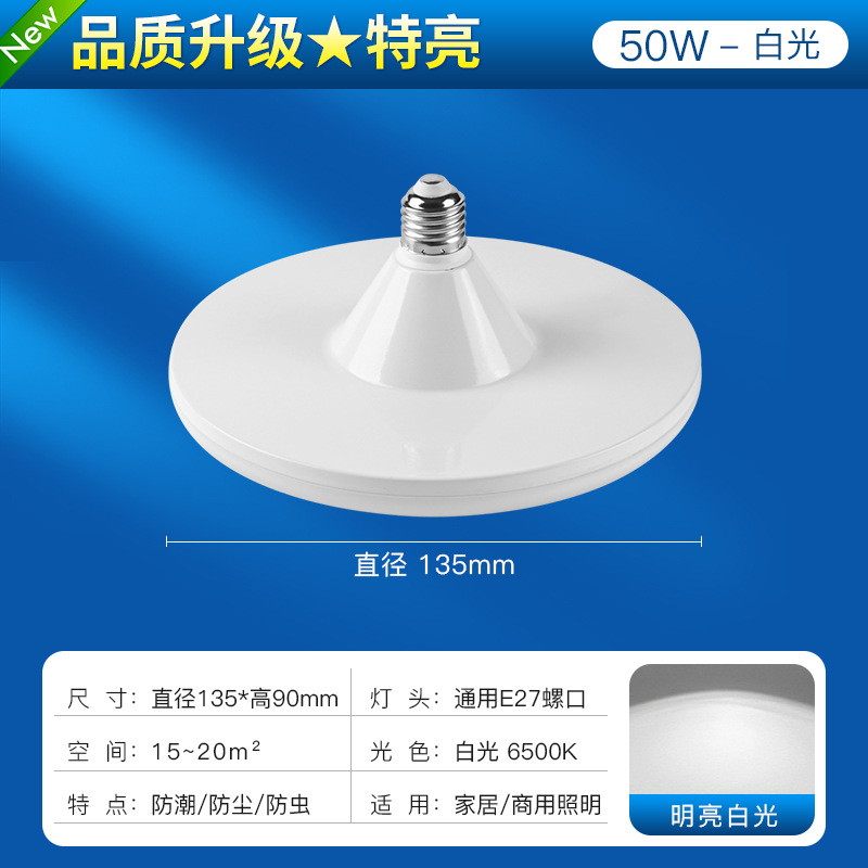 Bombilla LED transfronteriza de alta potencia, ultrabrillante, tipo UFO, luz blanca, para iluminación doméstica, con casquillo de rosca E27, lámpara de bajo consumo, venta al por mayor.