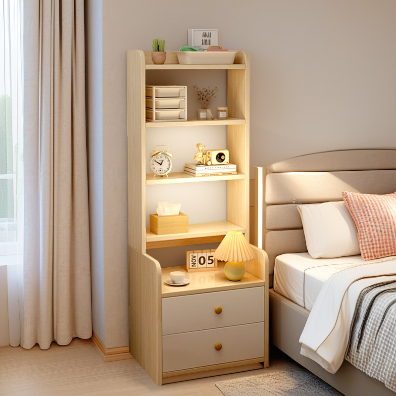 Carefully Selected Bedside Table, Bedroom Elevated Bedside Cabinet, Simple Storage Rack, Household Multi-Layer Bookshelf, Storage Cabinet, Storage Locker