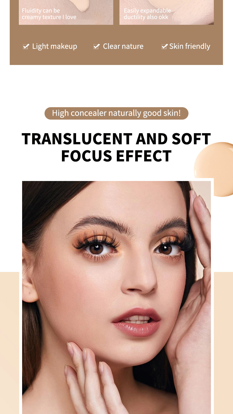 OCHEAL Warm Concealer Langanhaltend feuchtigkeitsspendende, wasserfeste, schweißresistente, Make-up-erwärmende und hautaufhellende Flüssigkeit_voghion.com