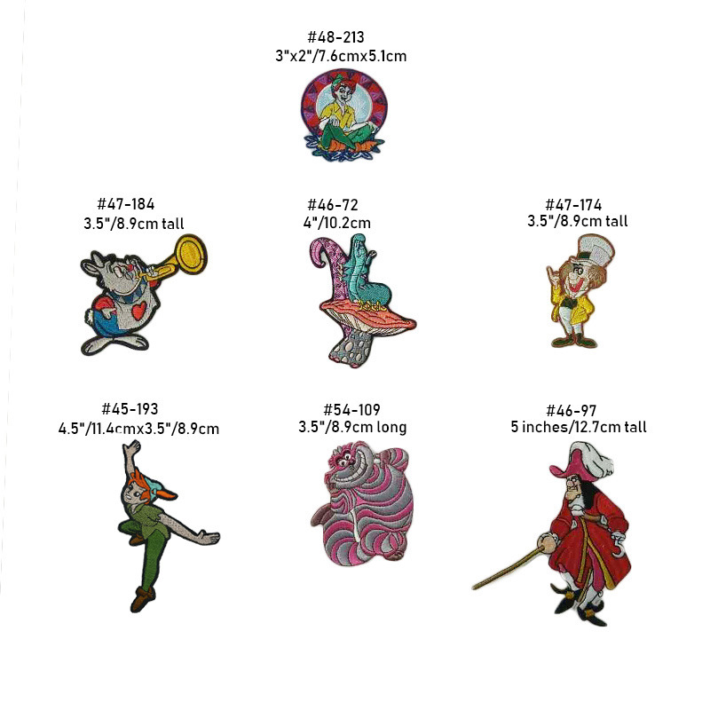 日本刺绣机制作 爱丽丝梦游仙境羽绒服牛仔衫补丁DIY徽章布贴