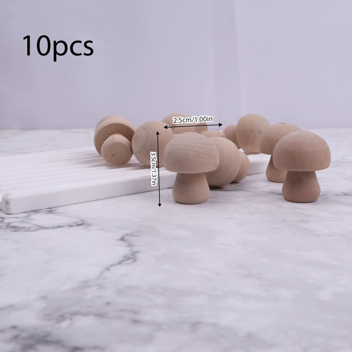 Деревянные окрашенные грибы-украшения, ручная работа, 3×2 см (упаковка 10) или 3,5×2,5 см