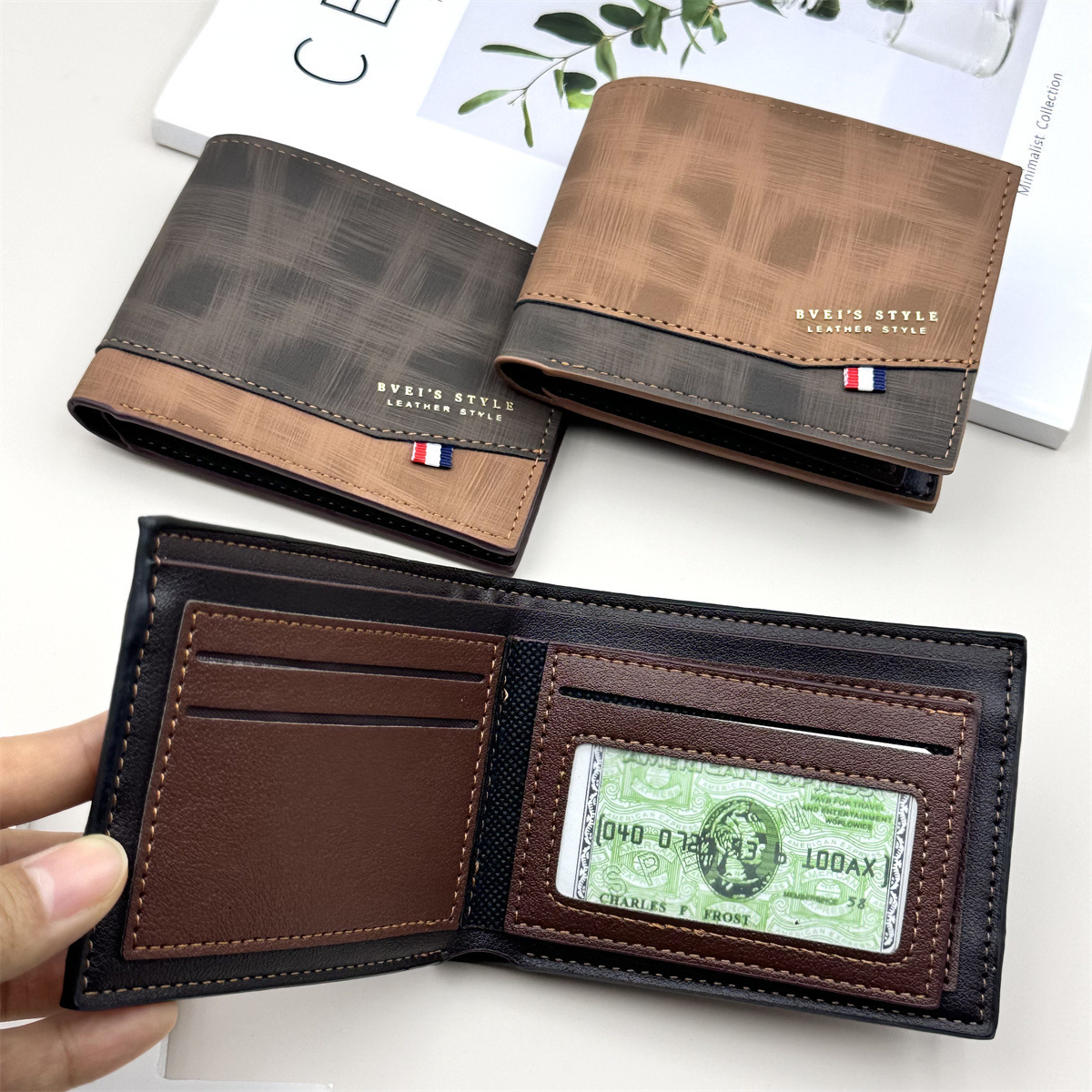 Monedero de hombre transfronterizo multi-tarjeta almacenamiento bolso de cambio de alto nivel cartera juvenil Amazon explosión en stock