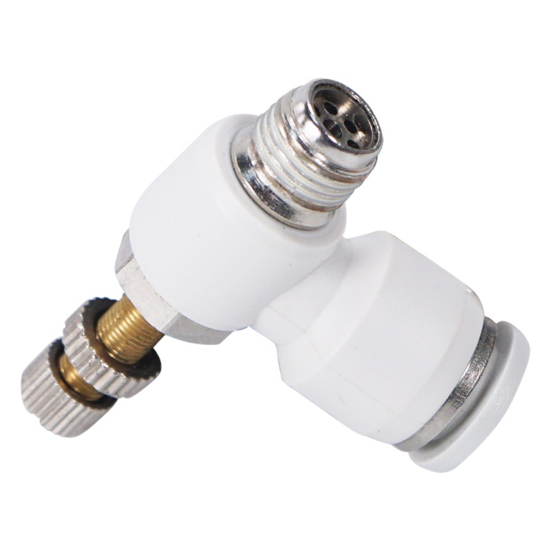 Negro neumático válvula de mariposa conector de velocidad ajustable HSC HSL4/SL6/8/10/12-M5 01 02 03 04