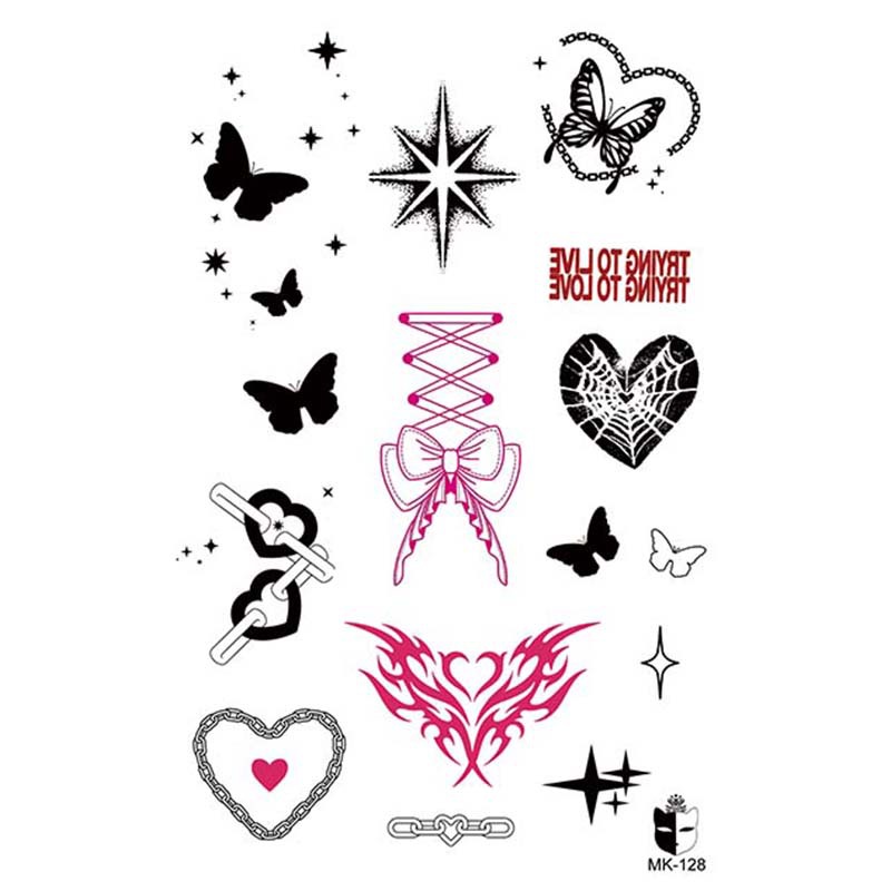 Animal blanco y negro desechable pegatinas de tatuaje belleza pegatinas de tatuaje moda estética patrón de personalidad dama pegatinas de tatuaje