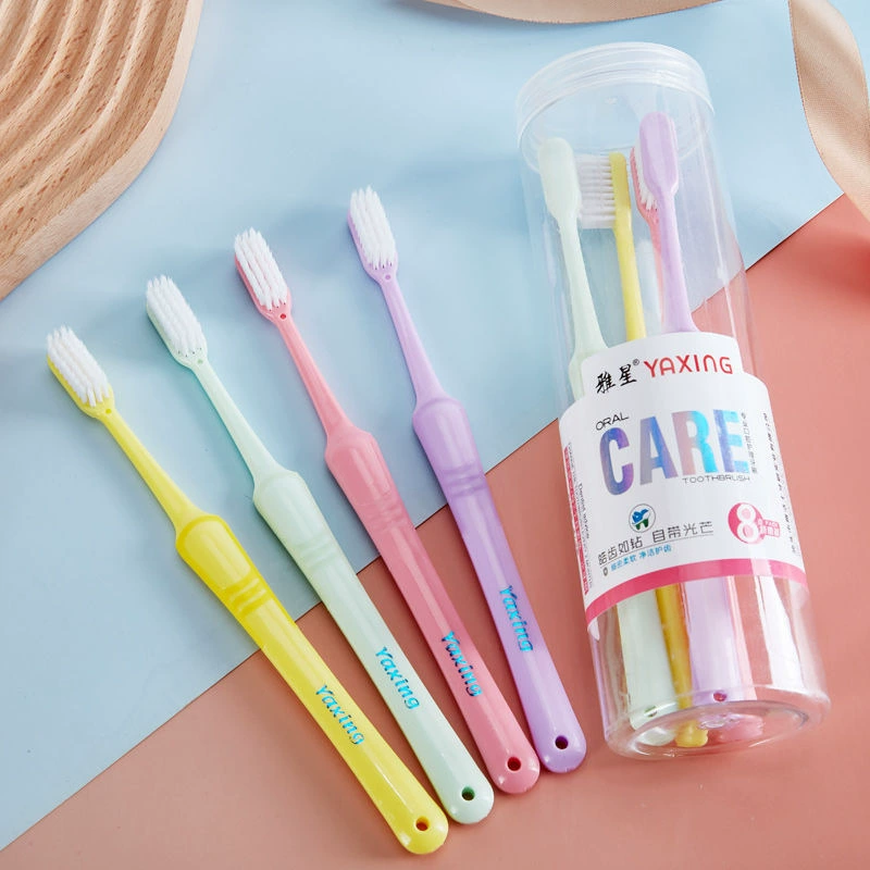 8 шт. Макаронная зубная щетка для взрослых домашних тонких волос мягкие волосы удаление пятен защита резинок семейная одежда Студенческая пара зубная щетка