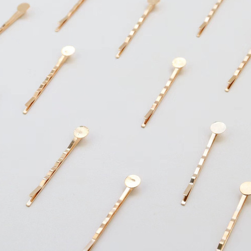 Japanese-style metal one-word wave hair clip with adhesive accessories, side clip for bangs, handmade DIY material wholesale