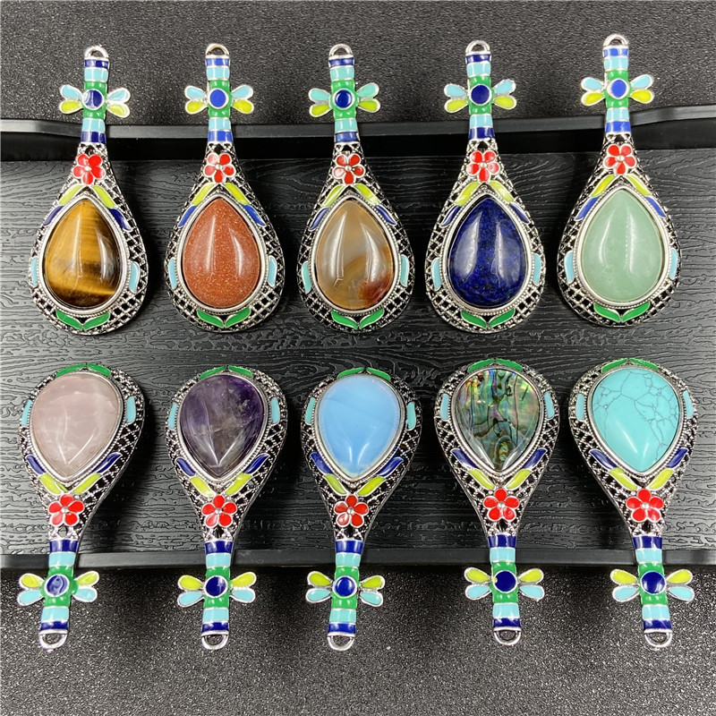 Gem Inlaid Pipa Multicolor Pendant Brooch Necklace Accessories display picture 20