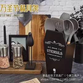 木制餐具收纳盒立式哥特风梳妆台化妆刷整理盒首饰盒桌面装饰摆设