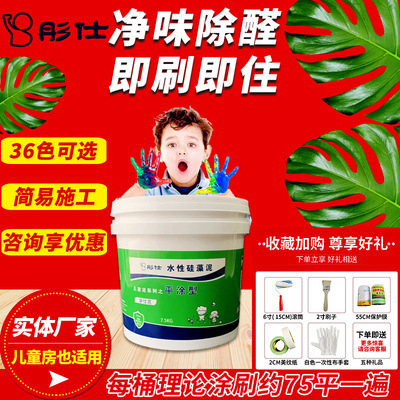 彤仕油漆内墙乳胶漆家用室内卧室净味除醛水性硅藻泥墙面油漆涂料