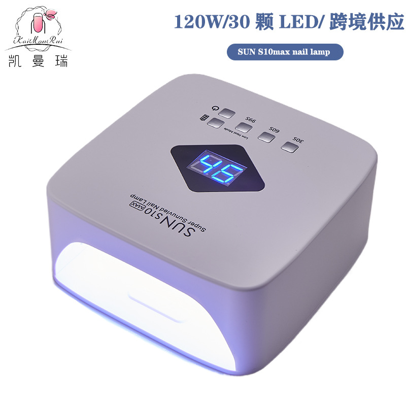 Lámpara de manicura transfronteriza 120W alta potencia almacenamiento de manicura luz de terapia de luz gran espacio mano y pie doble uso manicura luz horneada al por mayor