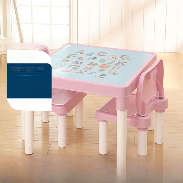 Kindergarten Children's Table and Chair Set Baby Game Table Toy Table Plastic Study Table Children's Desk Alphabet Desk