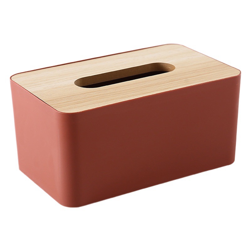 Caja de pañuelos de estilo nórdico simple cubierta de madera caja de pañuelos sala de estar caja de almacenamiento de control remoto caja de cartón de restaurante creativo al por mayor